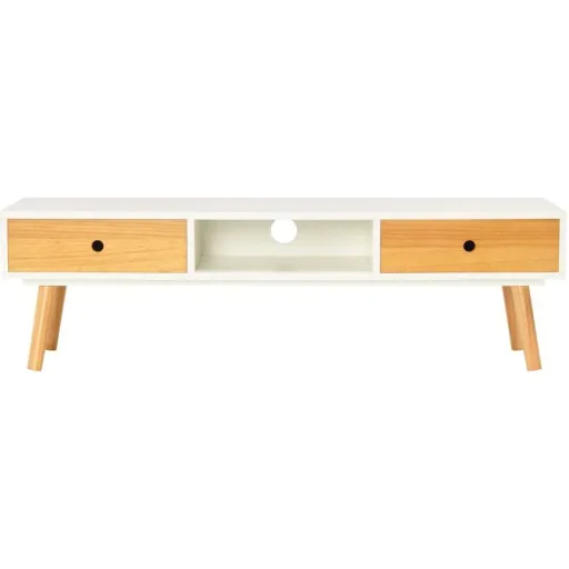 TV cabinet 120x35x35 cm solid pine white