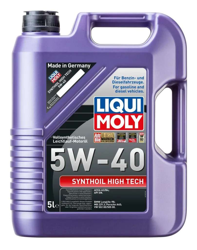 Fully synthetic low-friction engine oil, Synthoil High Tech 5W-40, 5 liters