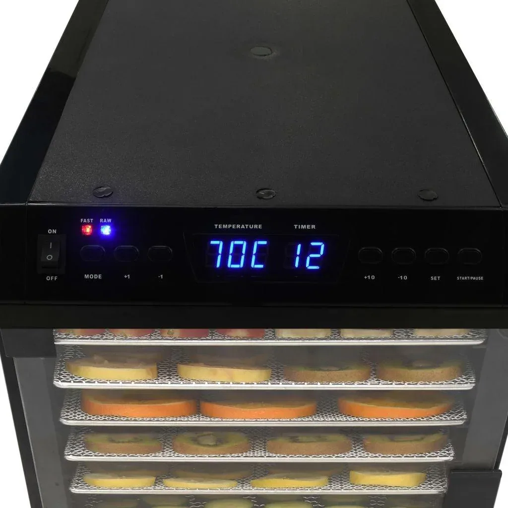 Dehydrator with 11 drawers 480 W stainless steel black