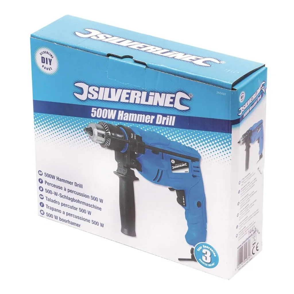 Hammer drill - drilling capacity wood 25 mm, concrete 16 mm, steel 13 mm - 500 watts