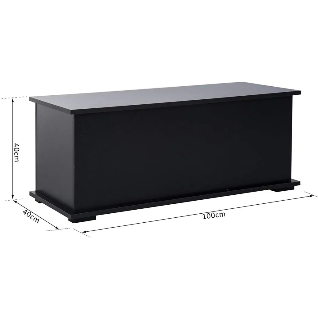 Chest storage box wooden box with folding lid black