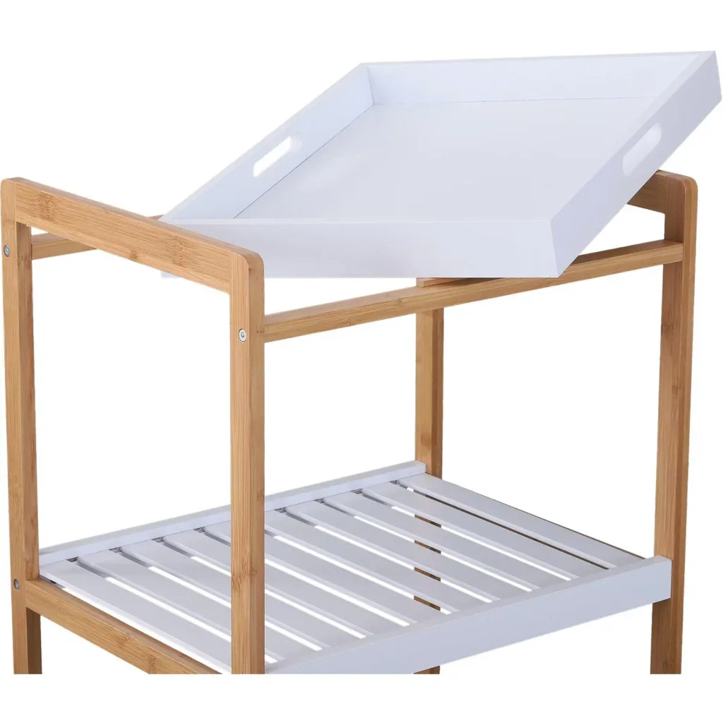 Kitchen trolley on wheels, serving trolley, kitchen trolley with removable top plate, 46 x 35 x 74.5 cm