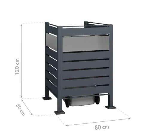 Garbage can cover Planum 1-box, 120 cm, anthracite