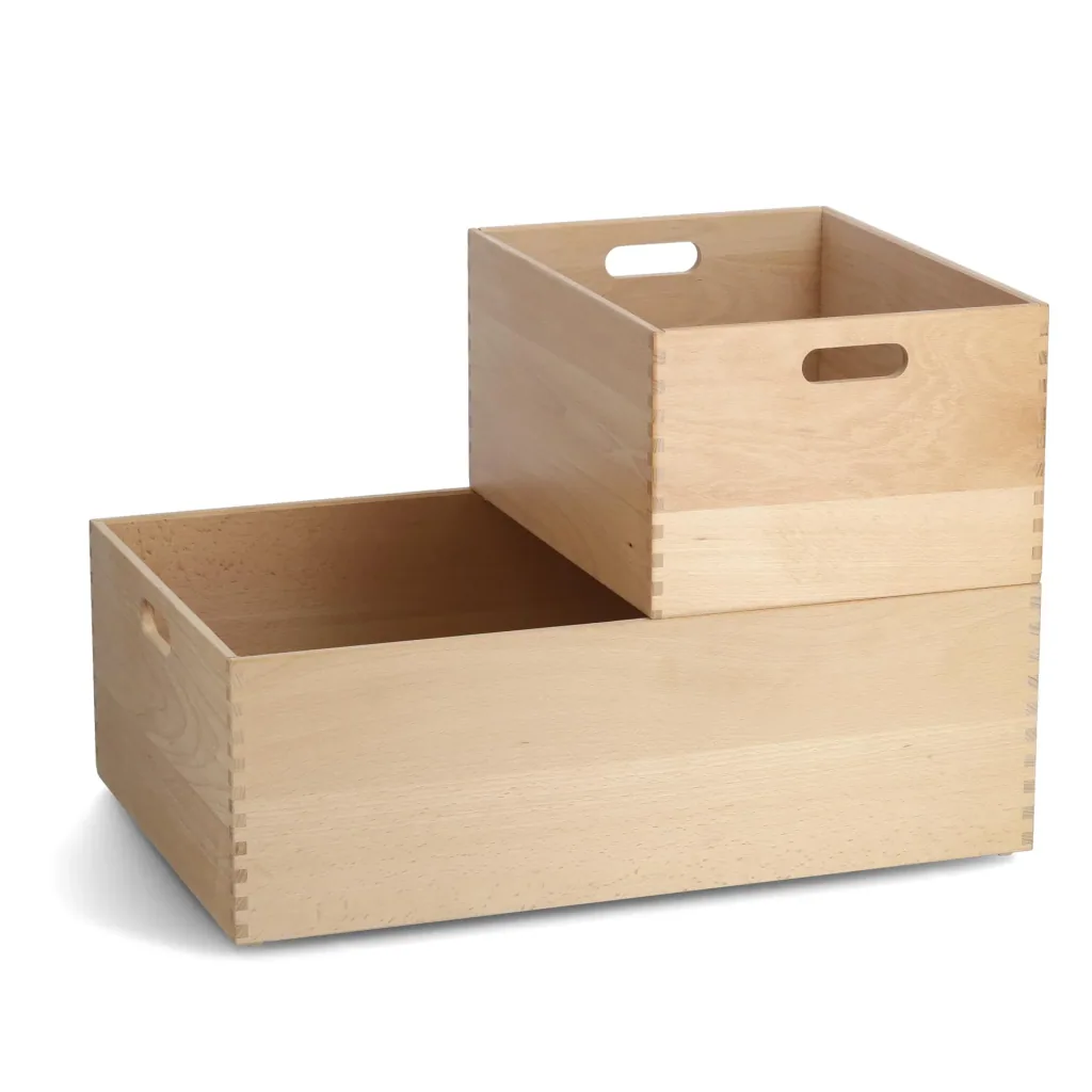 All-purpose box, varnished beech, 60 x 40 x 21 cm