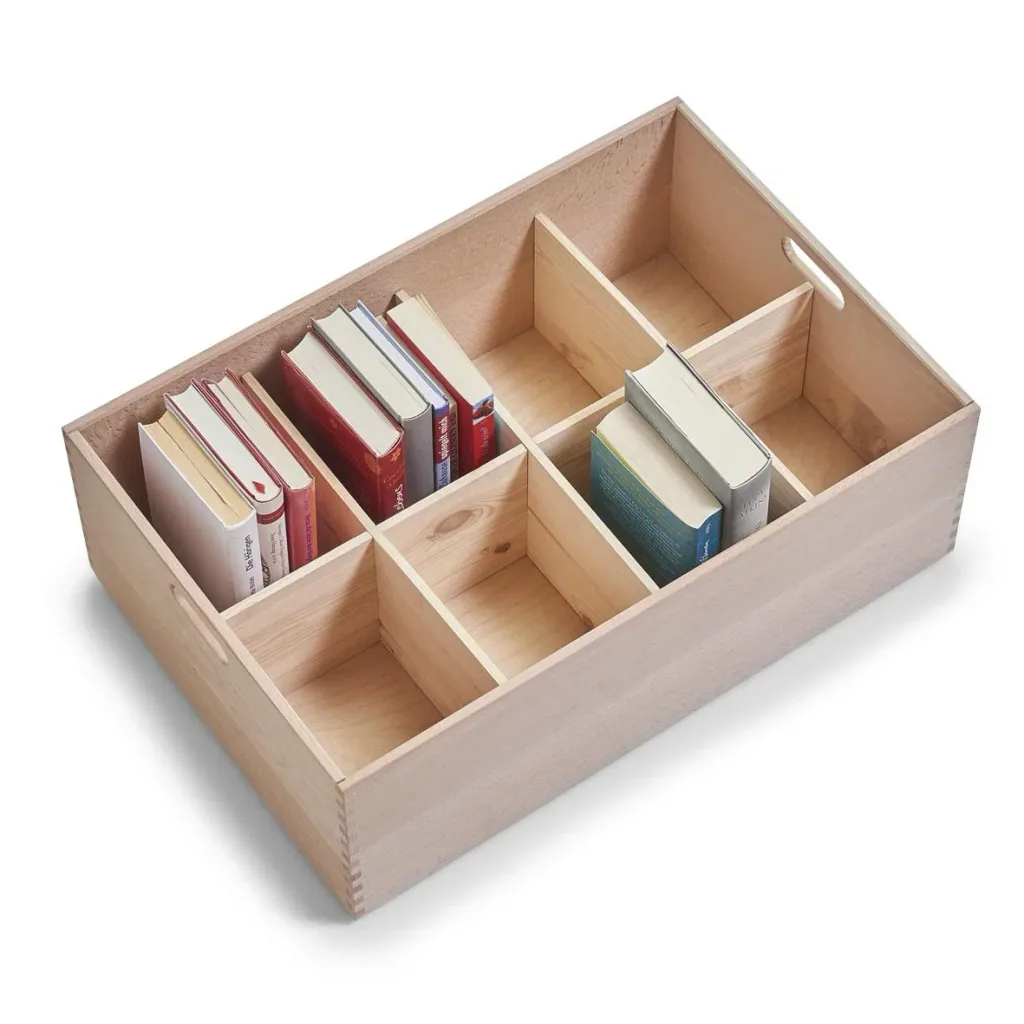 All-purpose box, varnished beech, 60 x 40 x 21 cm
