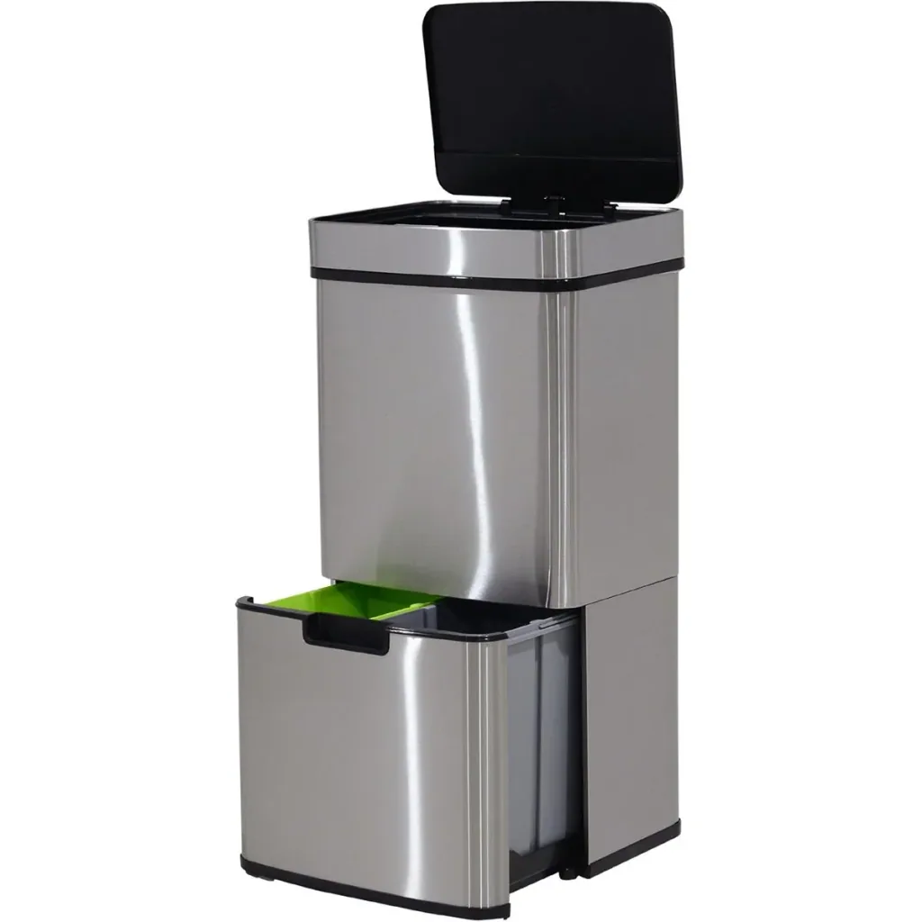 Waste bin with sensor silver