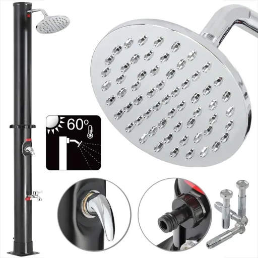 Garden shower - solar-powered - for outdoor use - free hot water