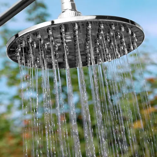 Garden shower - solar-powered - for outdoor use - free hot water