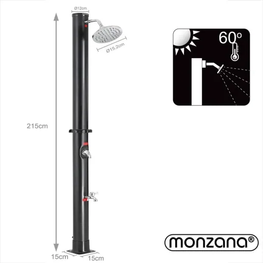 Garden shower - solar-powered - for outdoor use - free hot water