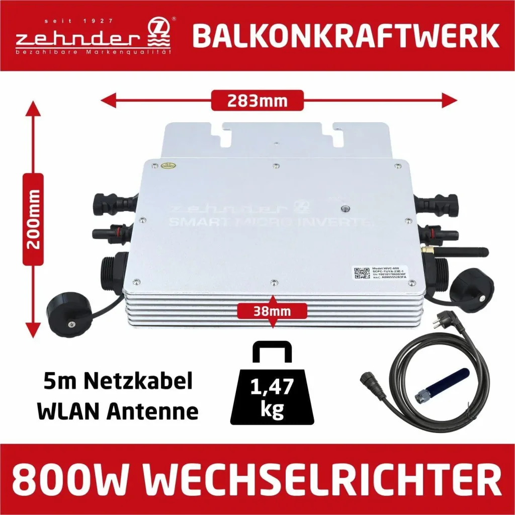 Premium balcony power system 600 watts, plug-in ready