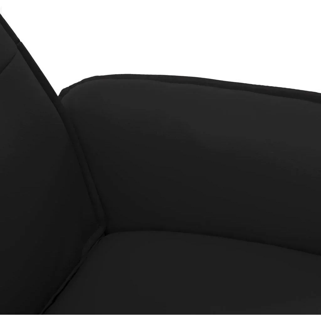 Adjustable massage seat with footstool, black faux leather