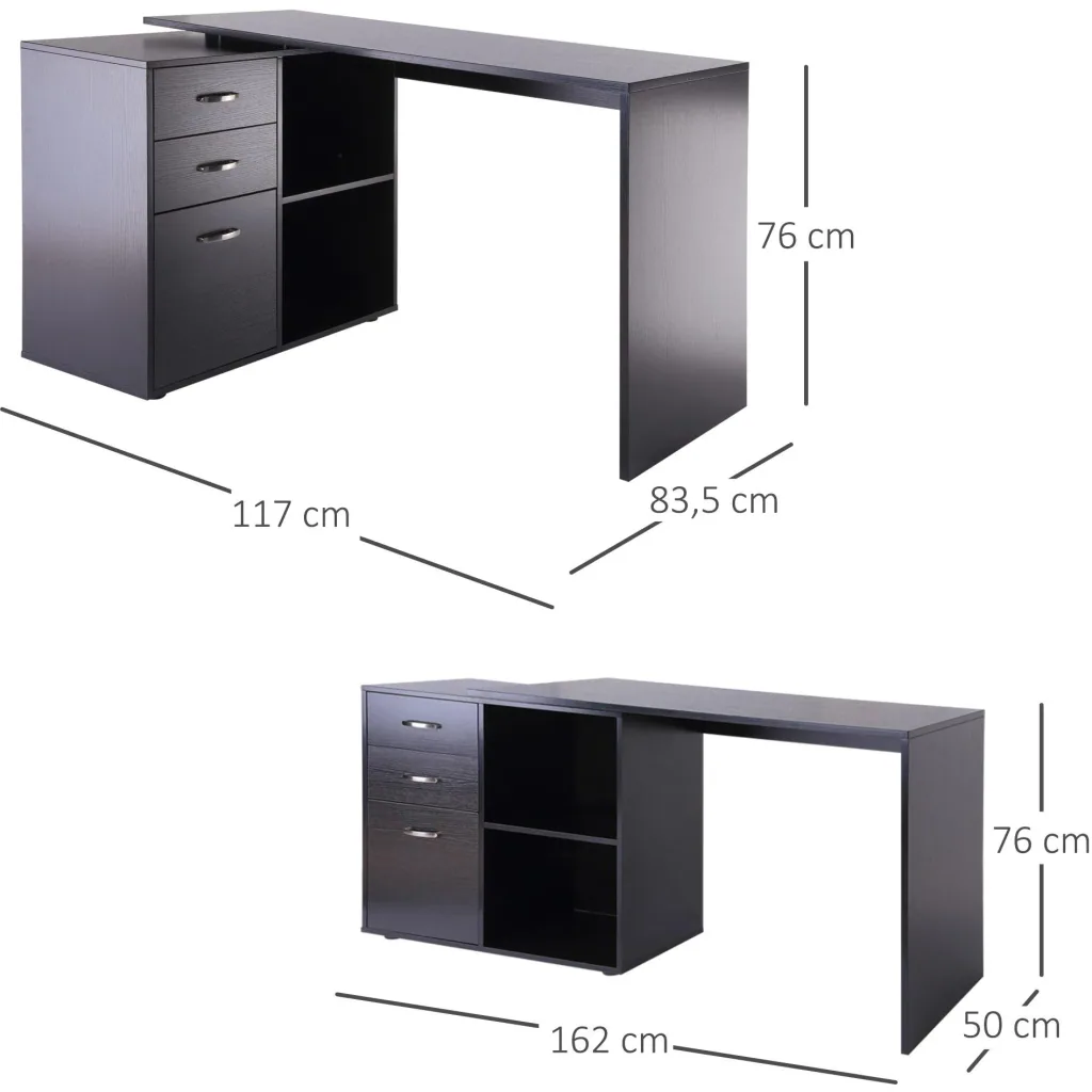 Computer desk MDF, black