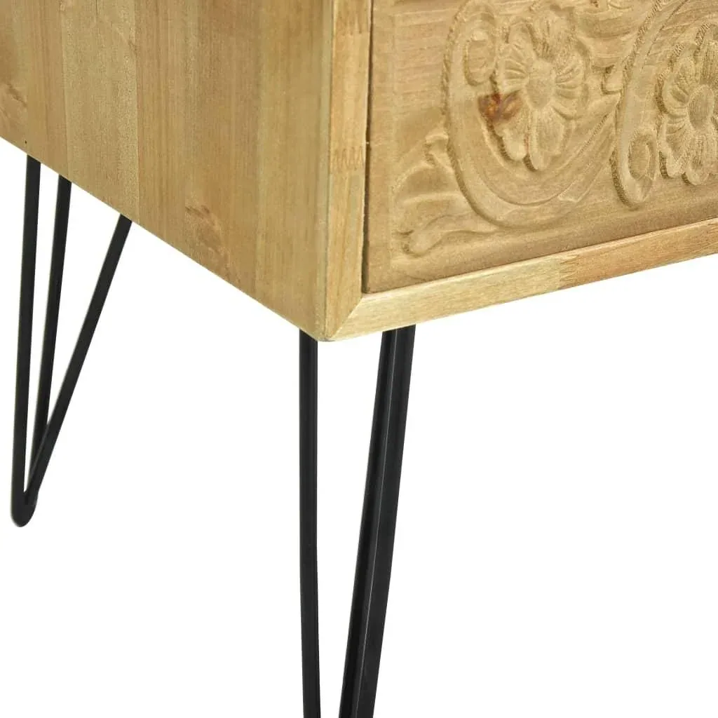 Coffee table with 2 drawers 80x40x40.5 cm processed wood brown