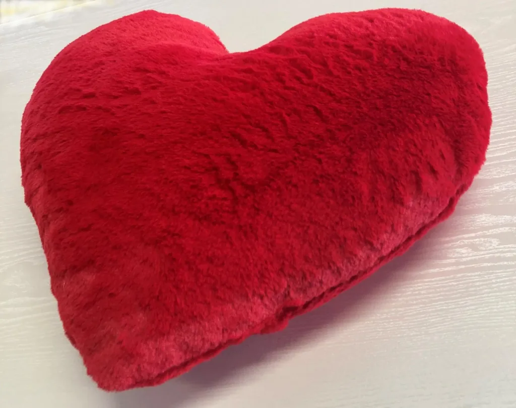 Heart-shaped cushion in red