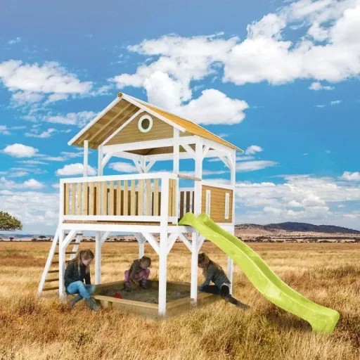 Simba Play Tower Brown/White - Lime Green Sledge