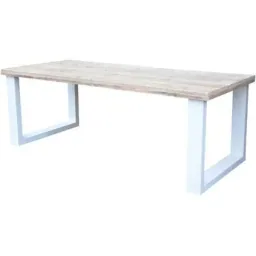 New England scaffolding wood dining table - white