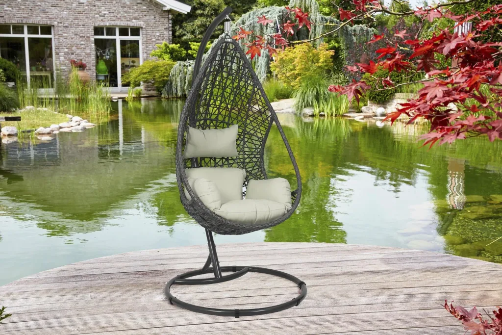 Garden hanging chair "Kuba" - anthracite/white
