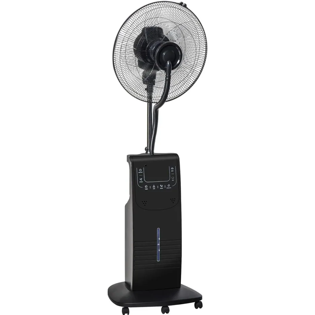 Mist pedestal fan with 3 modes black