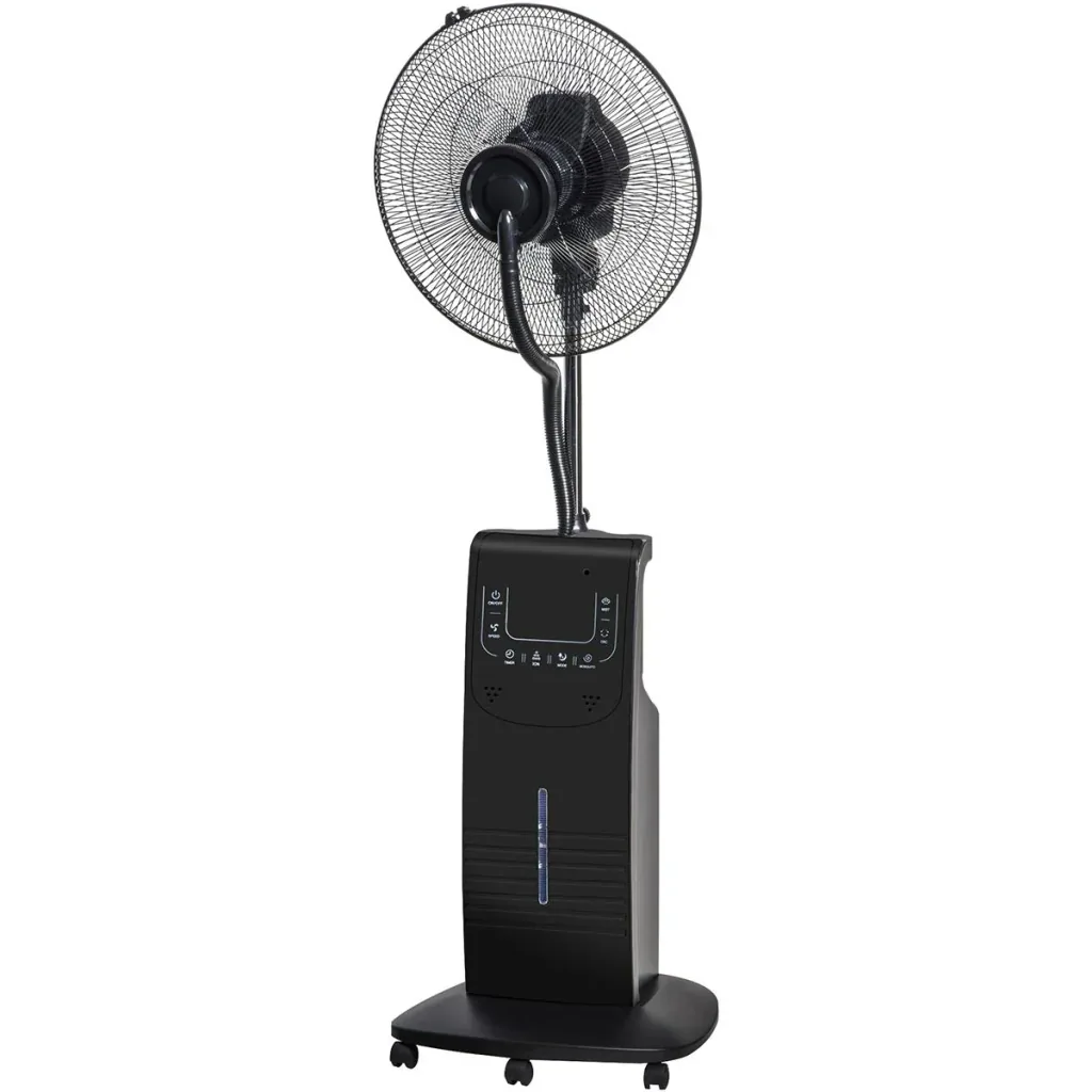 Mist pedestal fan with 3 modes black