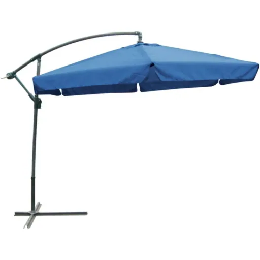 Cantilever parasol Ø 300 cm, BLUE, black powder-coated