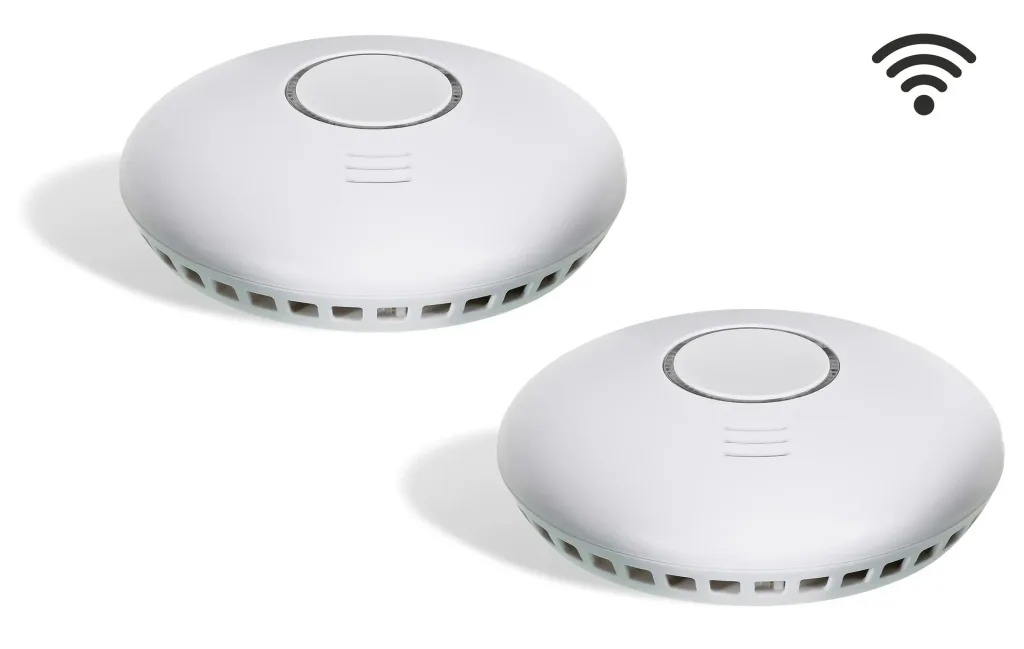 Wireless smoke detector CC-80 with integrated heat detector - set of 2