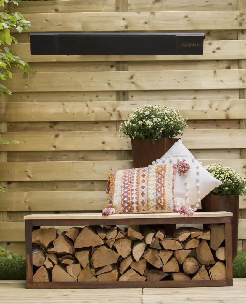Wood storage bench Tyr