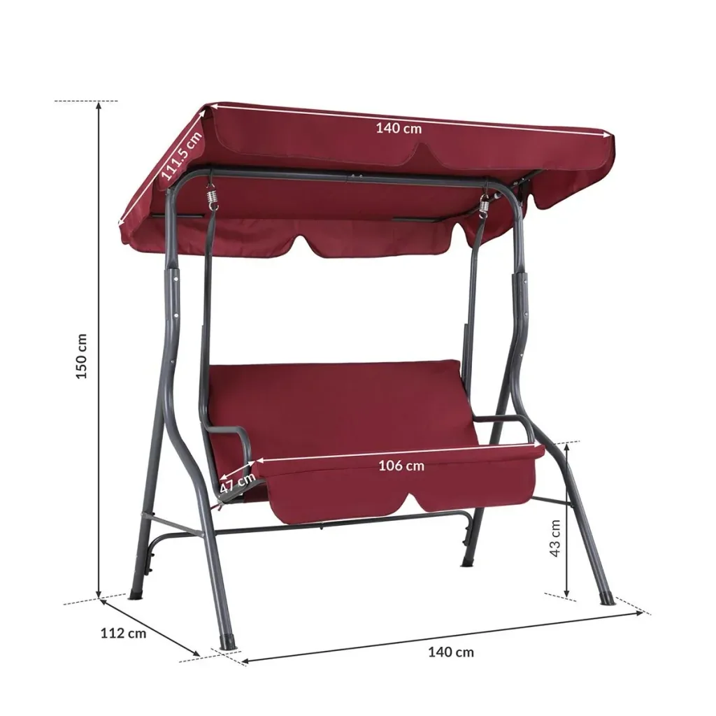 Swing bench - with parasol - Bordeaux