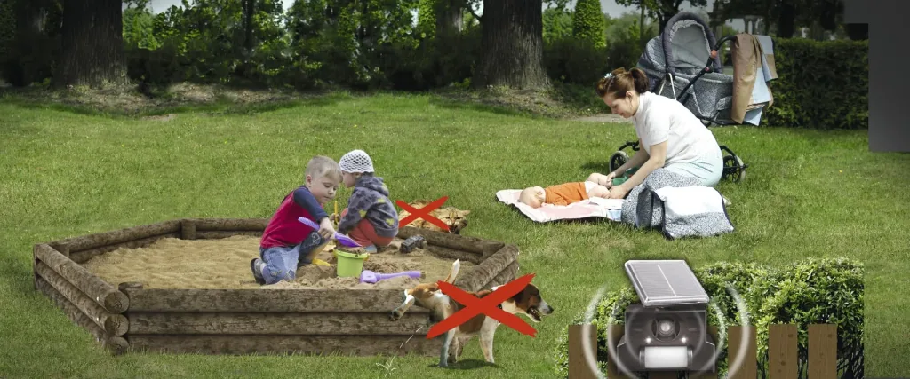 Solar dog and cat repellent