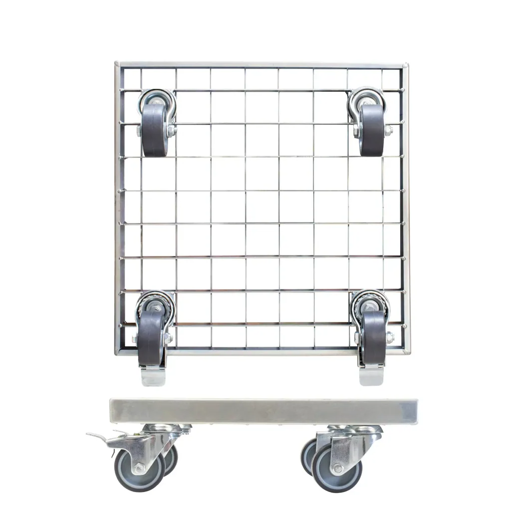 Multi Roller MR 7015, 29 x 29 x 9.5 cm, soft wheels Ø 50 mm, roller bearings, 2 brakes, grid, load capacity 200 kg