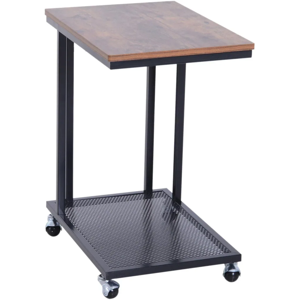 Rollable C-shaped side table