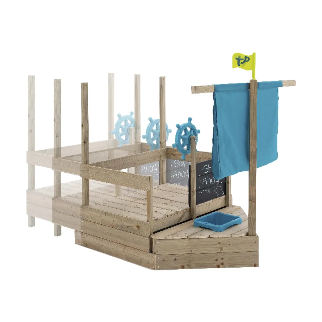 Wooden sandpit children's play boat AHOY