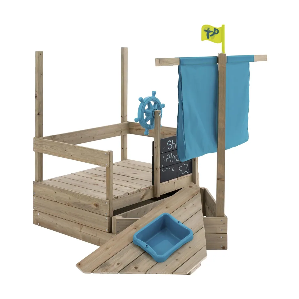 Wooden sandpit children's play boat AHOY