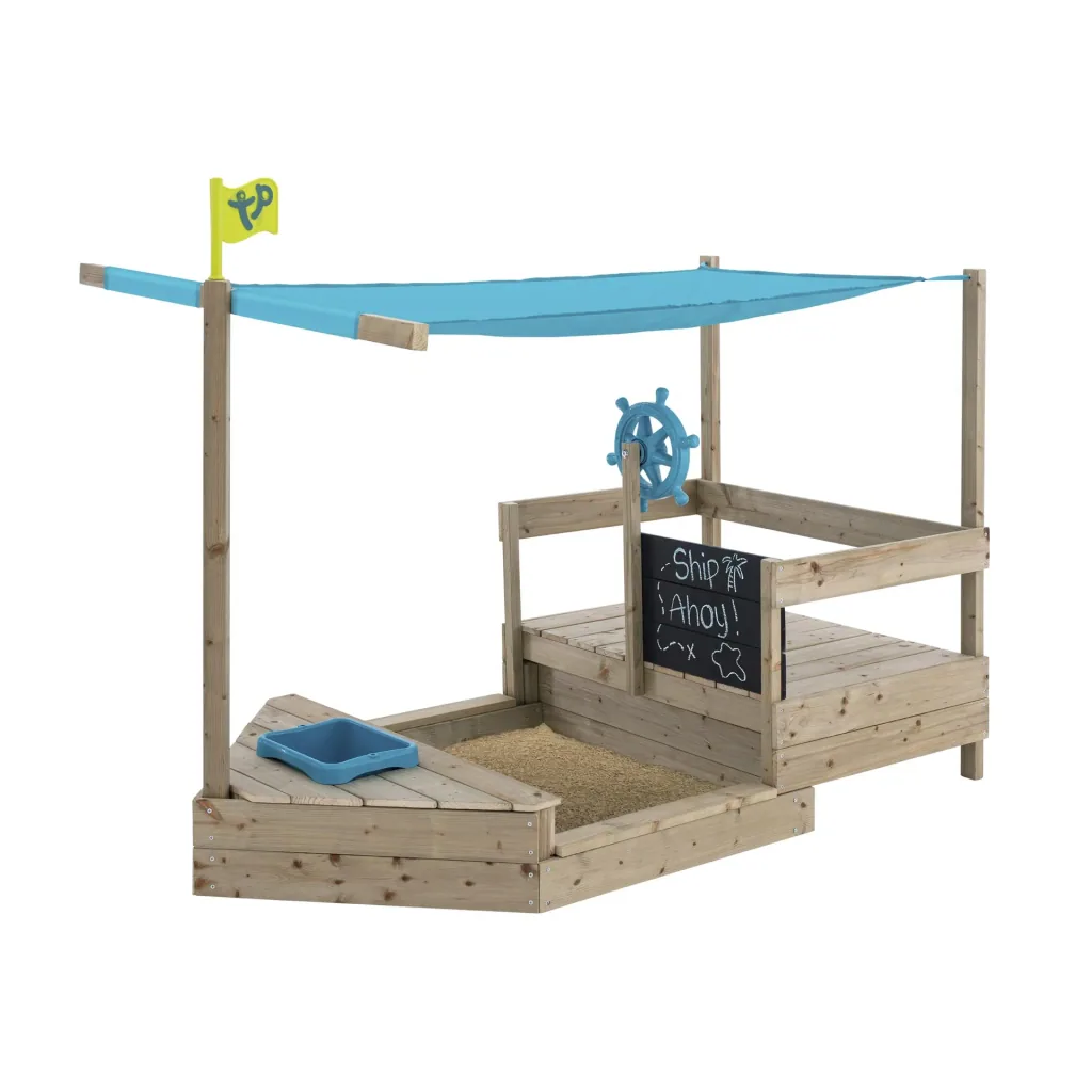 Wooden sandpit children's play boat AHOY