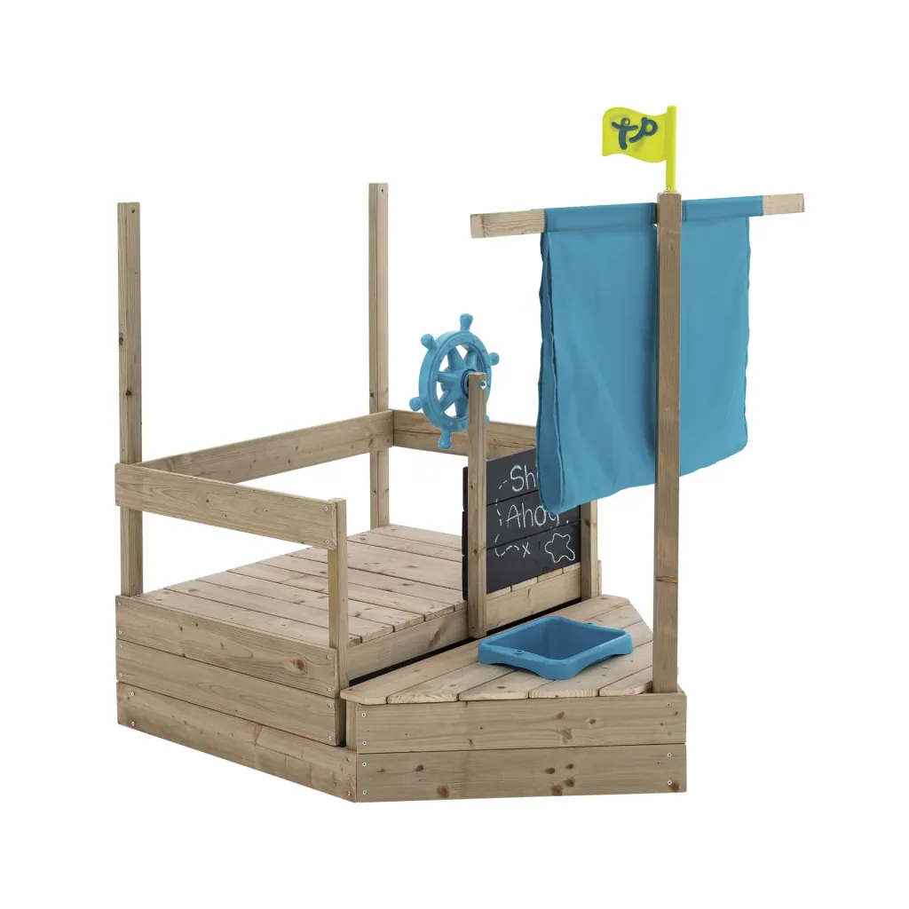 Wooden sandpit children's play boat AHOY