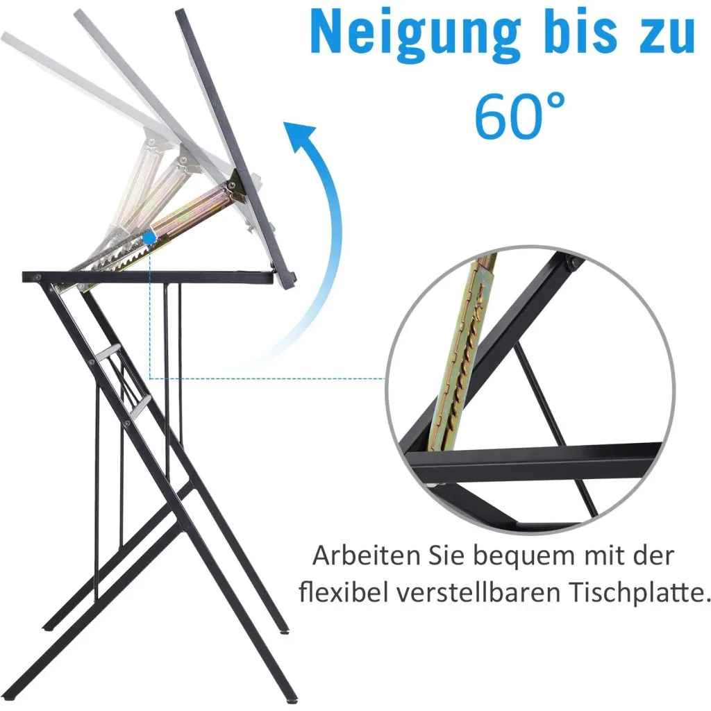 Laptop table tiltable children's desk notebook table height adjustable black 90 x 50 x (76 91) cm