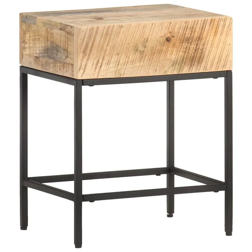 Side table 40x30x50 cm solid mango wood raw