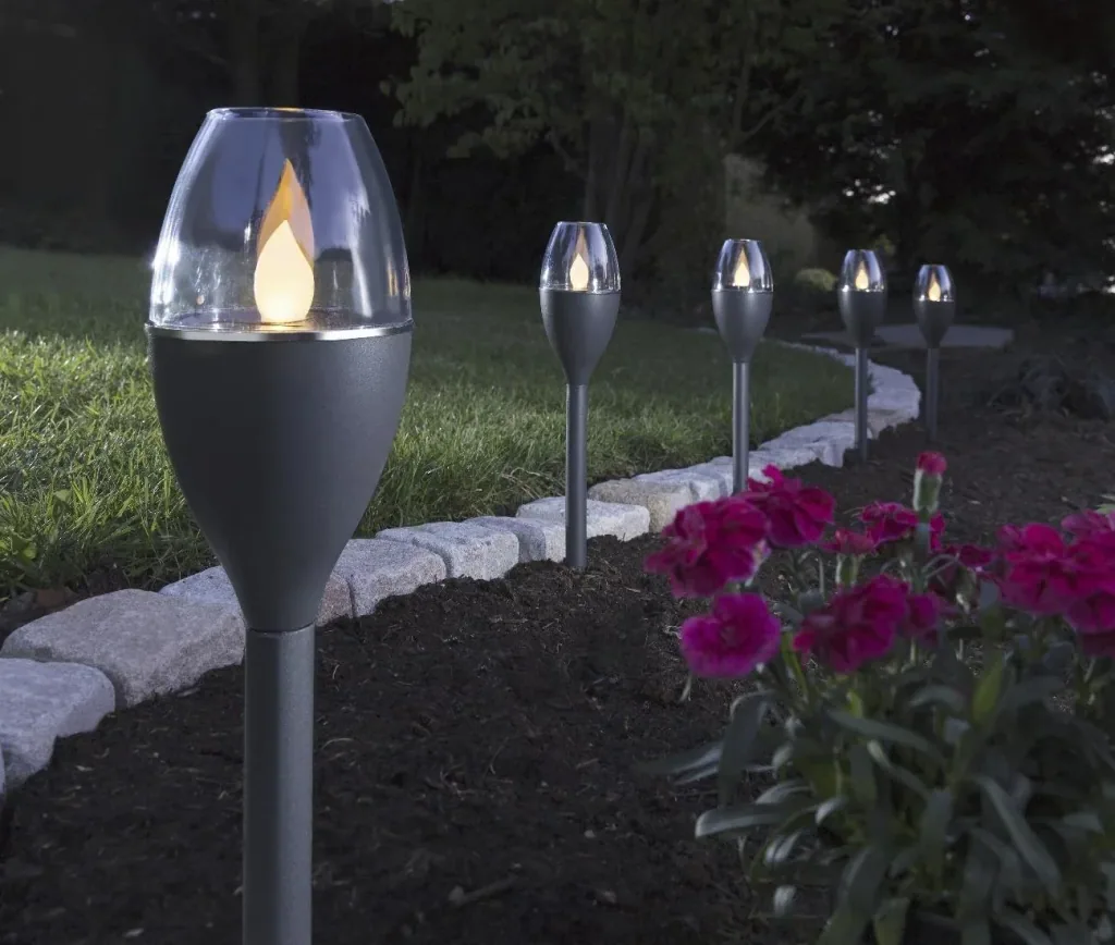 Solar flame lights - set of 5