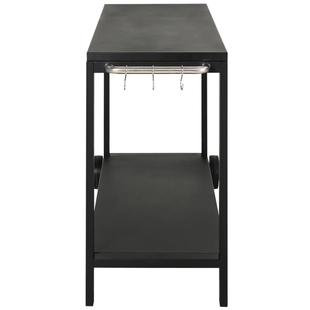 Stainless steel kitchen trolley with wheels, black