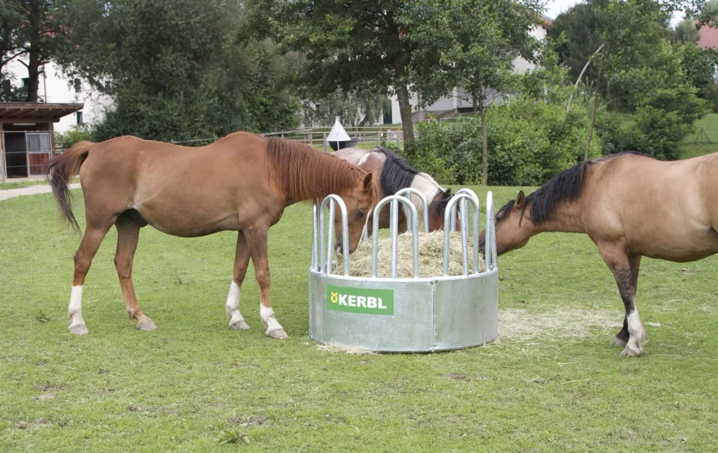 Round hay rack with 8 feeding places