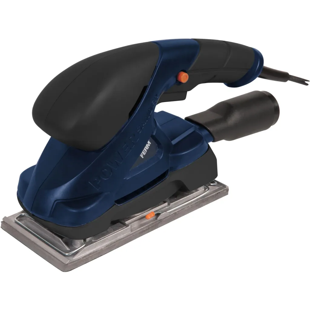PSM1024 Orbital Sander 180W - Velcro fastener - Soft grip - With 10 sandpapers (P80, P120) and vacuum adapter
