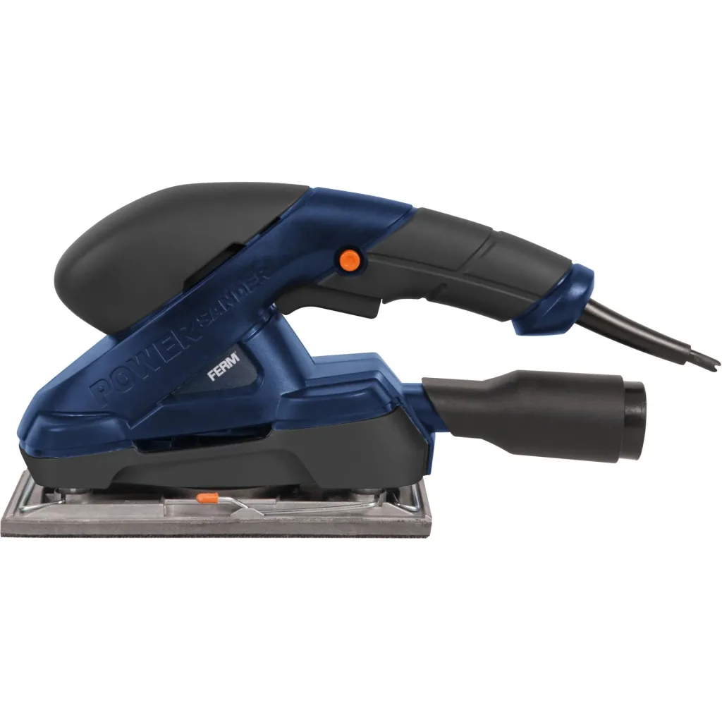 PSM1024 Orbital Sander 180W - Velcro fastener - Soft grip - With 10 sandpapers (P80, P120) and vacuum adapter