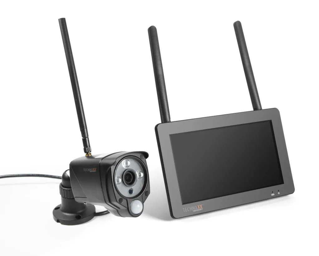 TX-128 surveillance camera set with 7" touchscreen