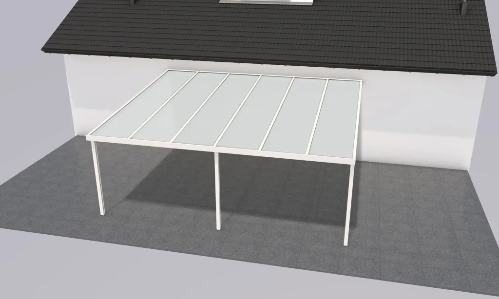 Patio roof Premium, white, 6110 x 5060 mm - Klima blue