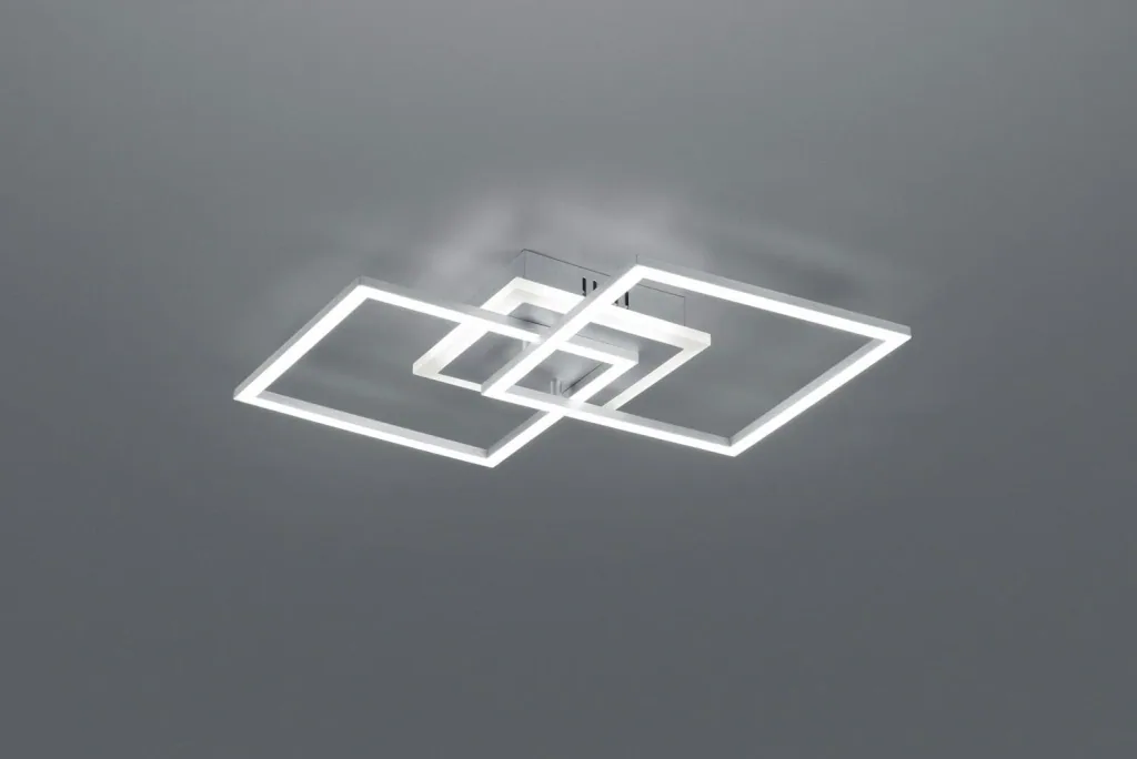 VENIDA LED ceiling light, 25 W, 3000 K, 2600 lm, switch dimmer, titanium-colored, white acrylic