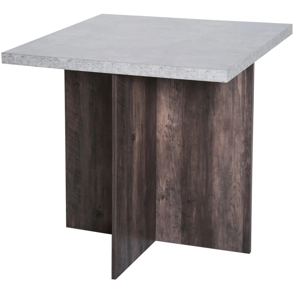 Dining table set with 4 stools grey 80x80cm
