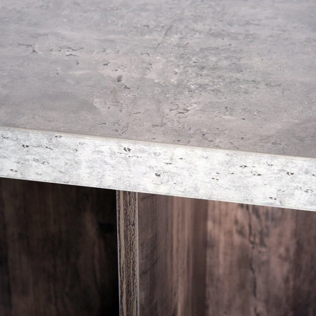 Dining table set with 4 stools grey 80x80cm