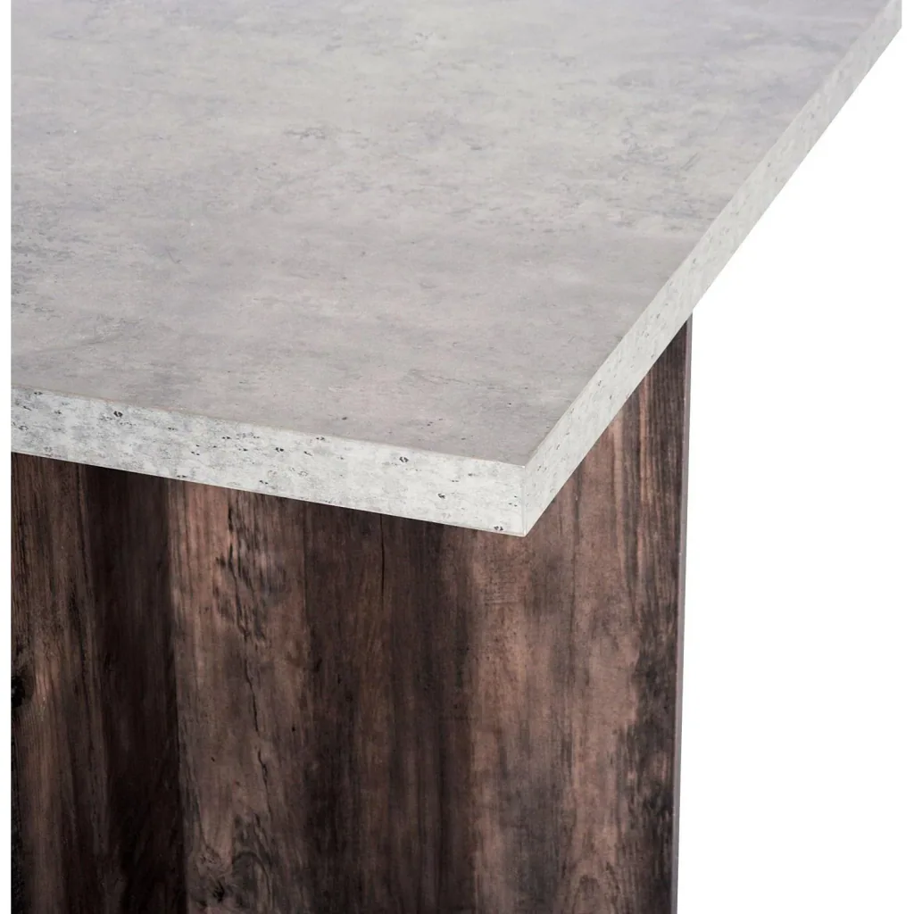 Dining table set with 4 stools grey 80x80cm
