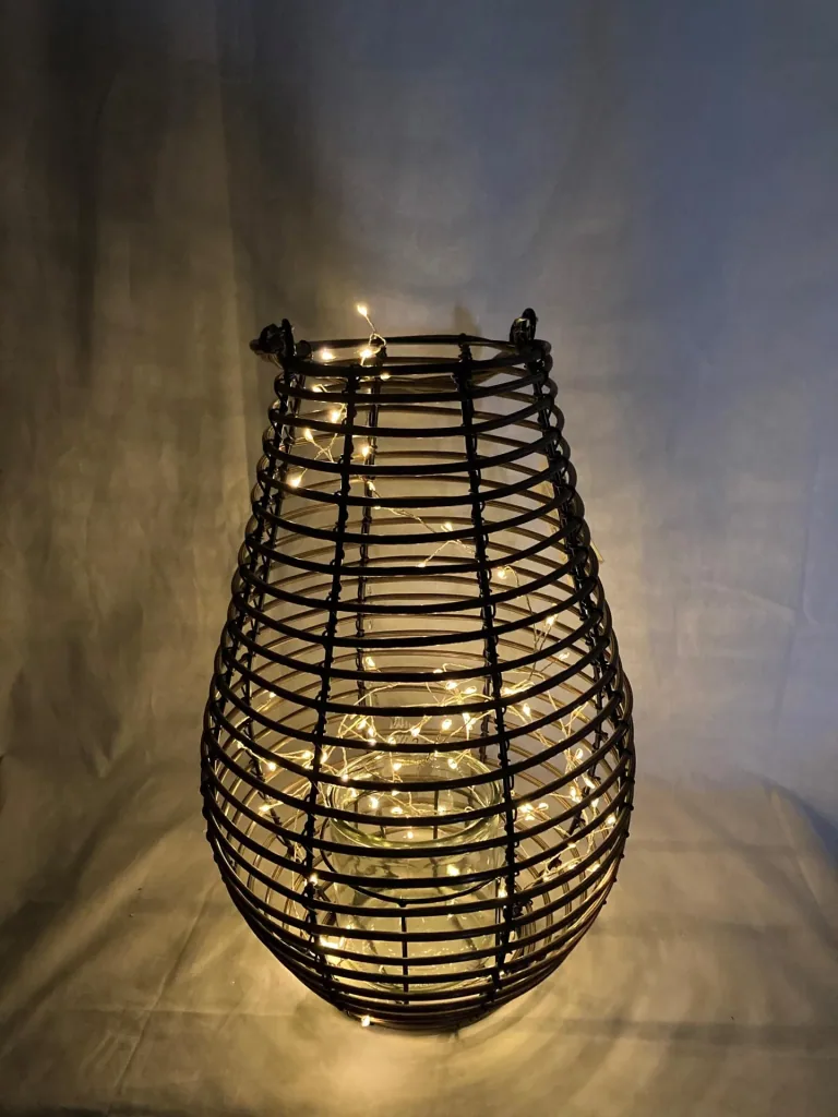 Lantern made of metal and plastic