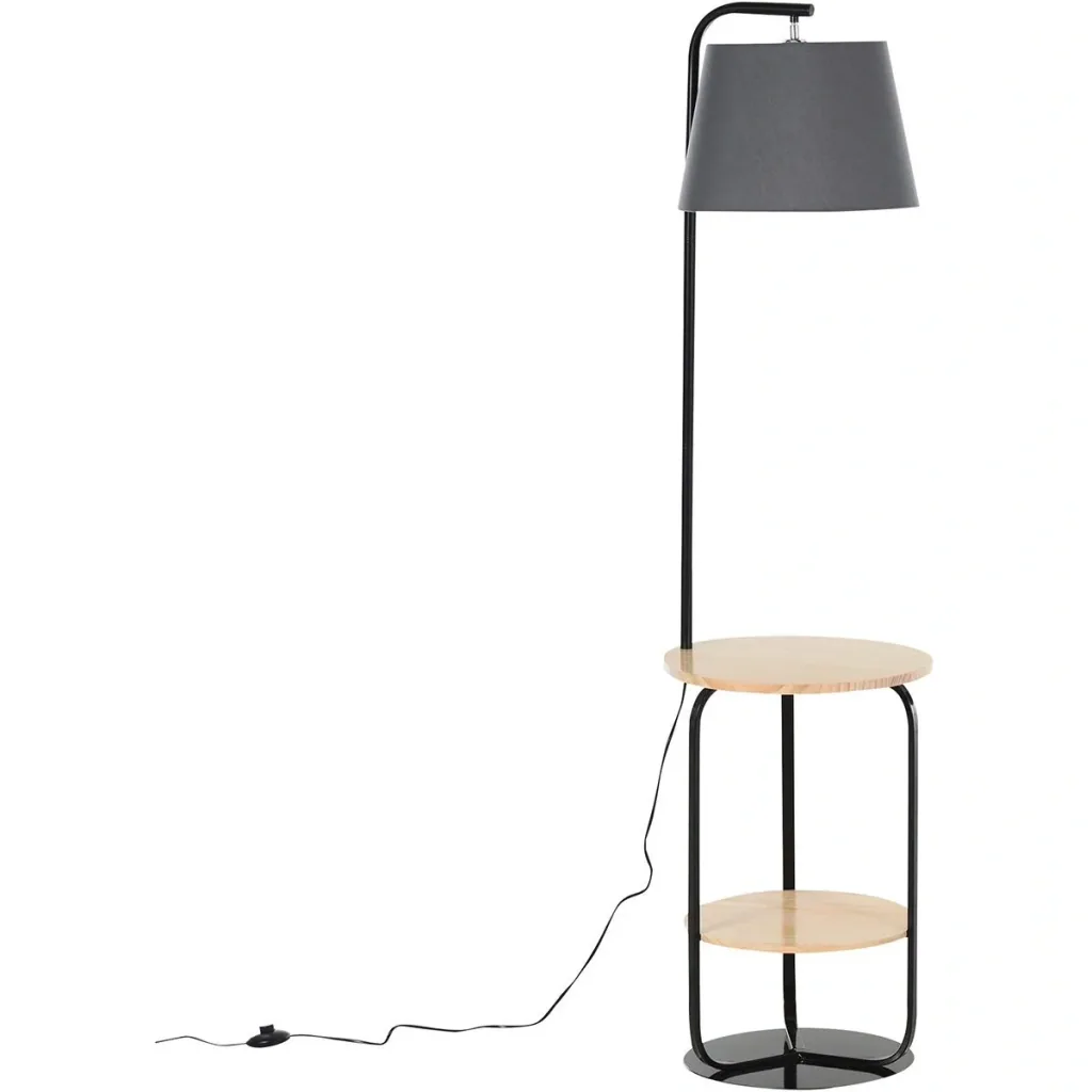 Floor lamp with shelves