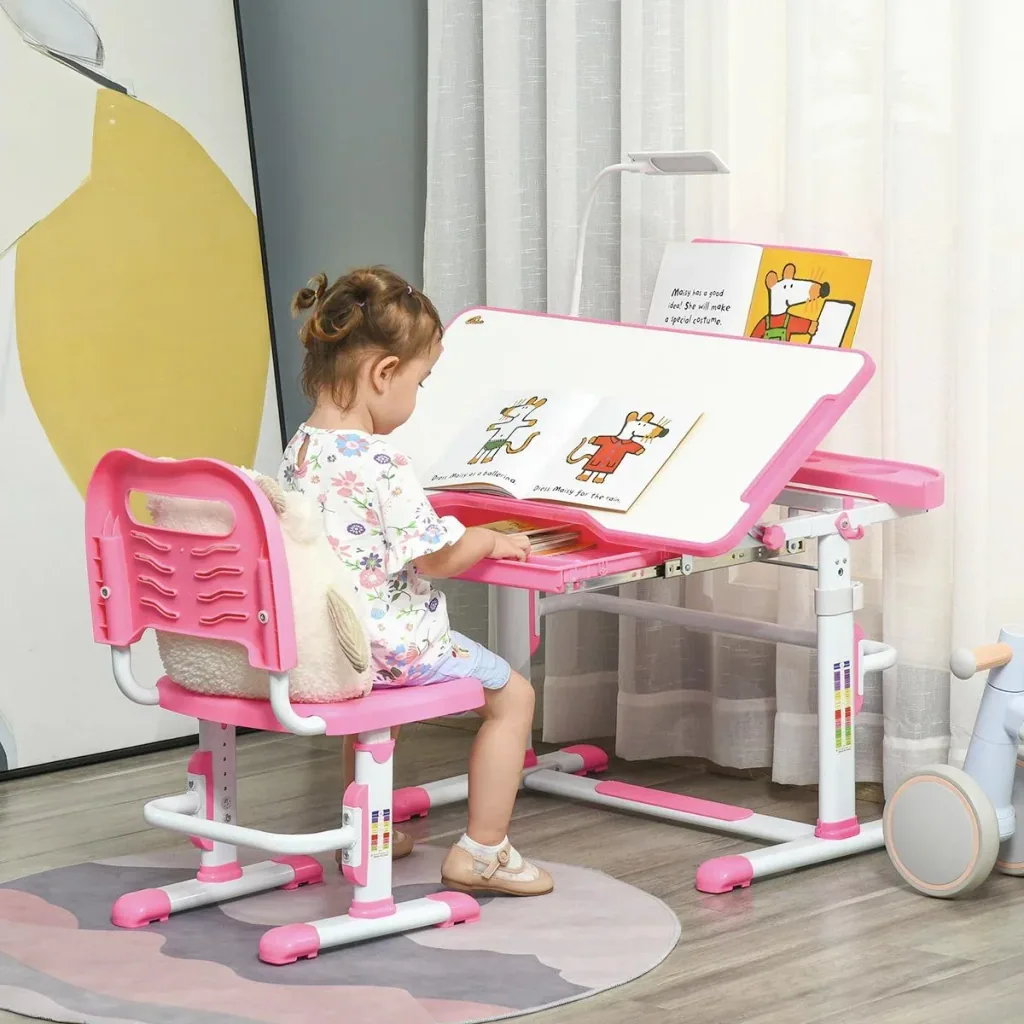 Children's desk, student desk, chair